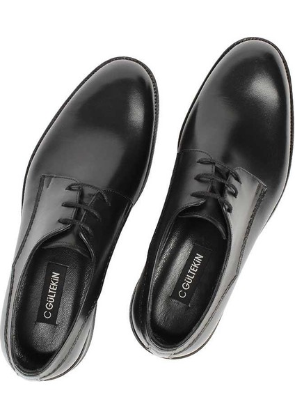 Erkek Siyah Bağcıklı Deri Klasik Ayakkabı