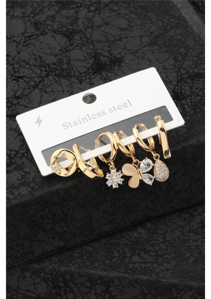 Çelik Altılı Küpe