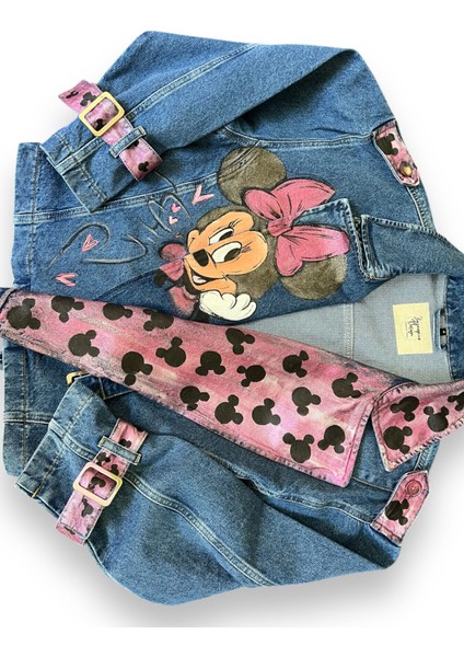 Denım Mınnıe Mouse Temalı Tasarım Kot Ceket fiyatları