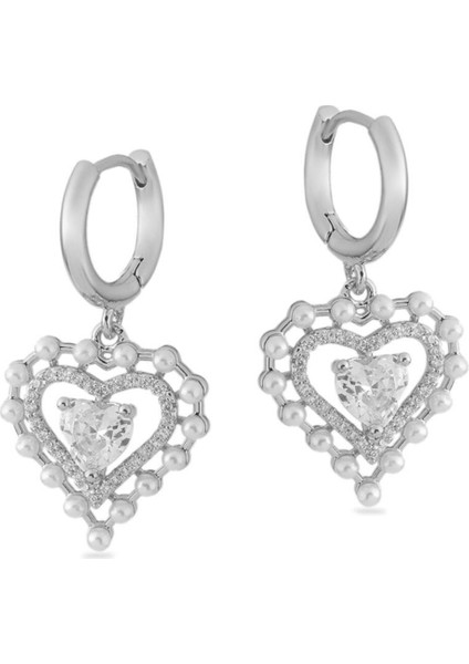 Taşlı Küpe Silver