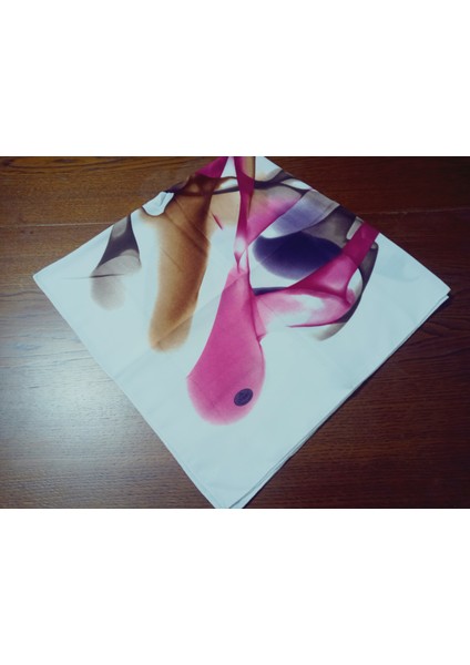 %100 Pamuk Çiçek Desen Motifli Kışlık Pamuklu Eşarp Fular 100X100 cm