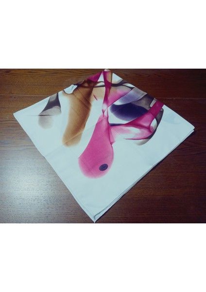 %100 Pamuk Çiçek Desen Motifli Kışlık Pamuklu Eşarp Fular 100X100 cm