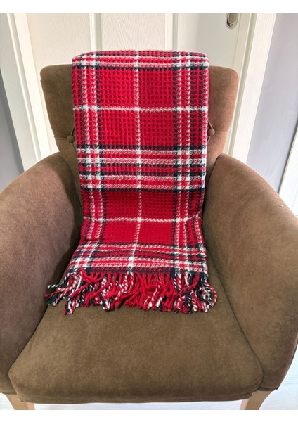 Oxford Scotch Diz Üstü Battaniye Kırmızı