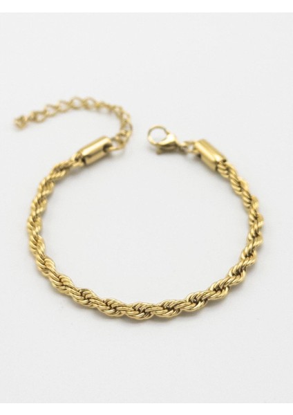 Çelik Burgu Bileklik Gold 3mm