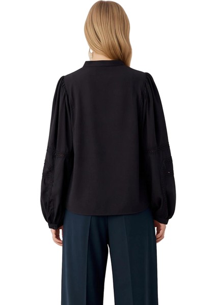 Kadın Pamuklu Oversize Kesim Hakim Yaka Balon Kol Detaylı Şık Gömlek Fonksiyonel Dayanıklı indirimleri