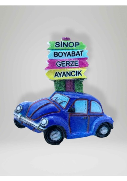 Sinop Boyabat Gerze Ayancık Temalı Kabartmalı Polyester Magnet Buzdolabı Süsü 7cm x 7cm (KOD:977)