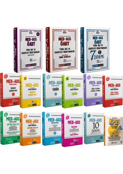 2026 Meb Ags Öabt Türk Dili ve Edebiyatı Konu Anlatımı-Soru Bankası-7 Deneme-Ags Konu Soru Seti