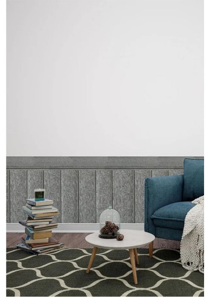 4 Adet, 70X70CM 0,50M² 3D Dekoratif Antrasit Lambri Görünüm Kendinden Yapışkanlı Duvar Kağıdı Kaplama Panel Köpük -AD02