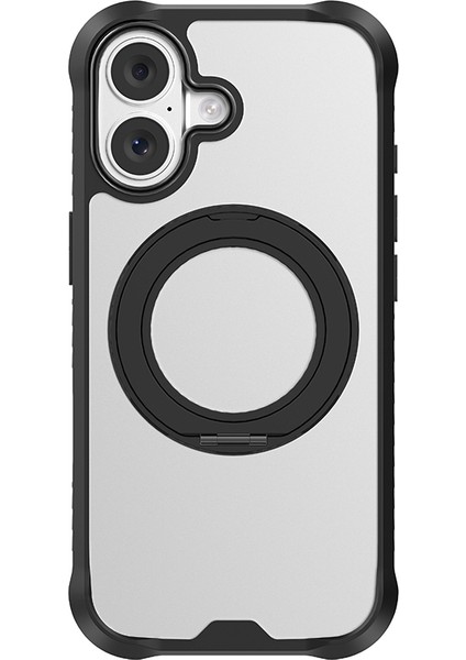 iPhone 17 Uyumlu Kılıf M-Safeli Parmak Ring Standlı Airbagli Mutural Obsidian Serisi Kapak Siyah modelleri