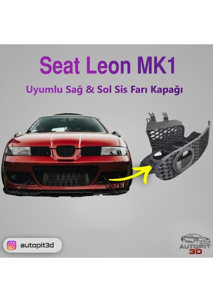 Seat Leon Mk1 Uyumlu Sağ & Sol Sis Farı Kapağı