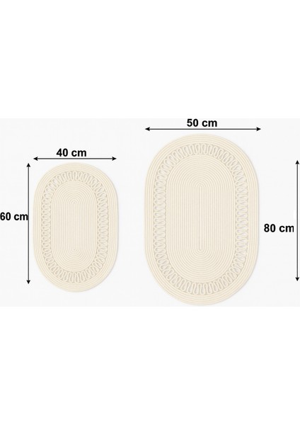 Terra 4’lü Banyo Seti – 2’li Oval Paspas & 2’li Oval Sepet, Doğal Halat Dokuma, El Yapımı - Premium