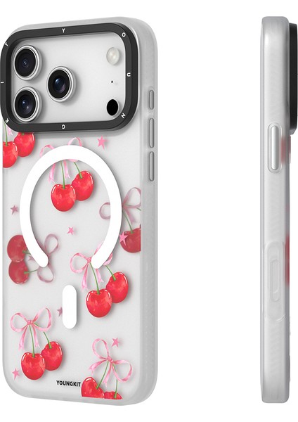 iPhone 17 Pro Max Uyumlu Kılıf M-Safe Şarj Özellikli Airbagli Youngkit Sweathart Seri Kapak Kırmızı modelleri