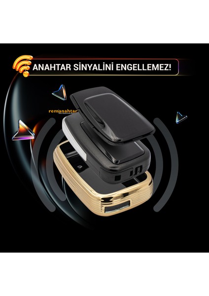 Corolla Corolla Hybrid 3 Buton Smart Nano Anahtar Kılıfı - Siyah modelleri