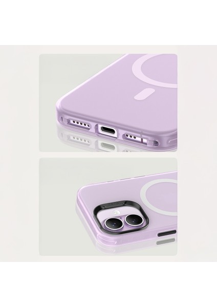 iPhone 17 Uyumlu Kılıf M-Safe Şarj Özellikli Benks Lucid Armor Magnetik Kapak Açık Mor modelleri