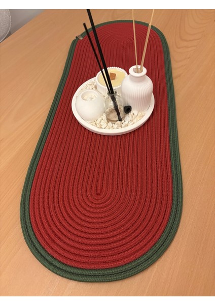 Herakles Amerikan Servis El Yapımı Pamuklu Natural Jüt Örme Desenli Runner 30X80 indirimleri