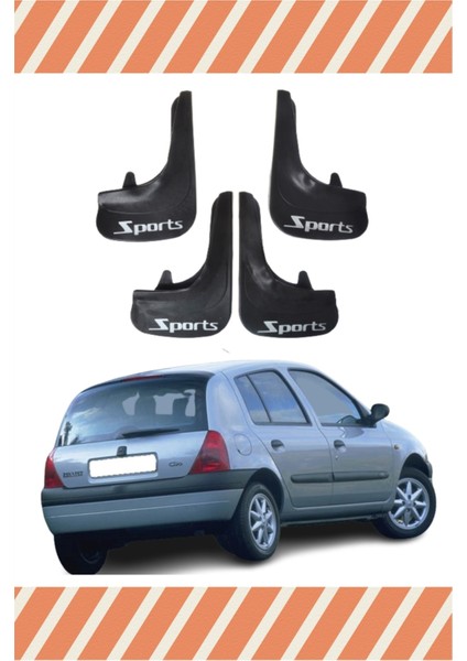 Renault Clio 2 Hb 1998-206 Sports Yazılı 4'lü Tozluk Çamurluk Paçalık