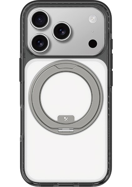 iPhone 17 Pro Uyumlu Kılıf M-Safeli Airbag Standlı Amazingthing Titan Pro Magspin Kapak Siyah