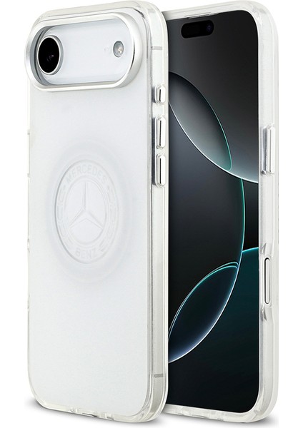 iPhone 17 Air Uyumlu Kılıf Mercedes Benz Lisanslı M-Safeli Buzlu Pc Nostaljik Yıldız Kapak Beyaz