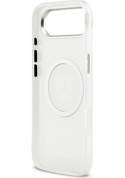 iPhone 17 Air Uyumlu Kılıf Mercedes Benz Lisanslı M-Safeli Buzlu Pc Nostaljik Yıldız Kapak Beyaz