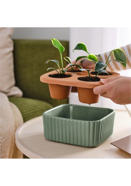 Daksjus Saksı Terakotta Yeşil 22 x 22 cm modelleri