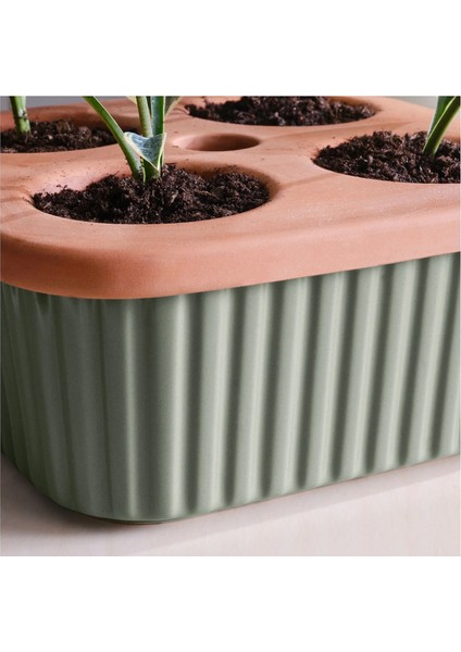 Daksjus Saksı Terakotta Yeşil 22 x 22 cm fırsatları