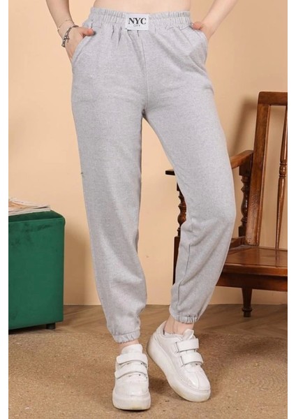 Rahatlığın Şıklığı Tarz Gri Paçası Lastikli Eşofman Altı ( Lisinya )