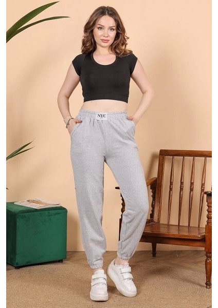 Rahatlığın Şıklığı Tarz Gri Paçası Lastikli Eşofman Altı ( Lisinya ) fiyatları