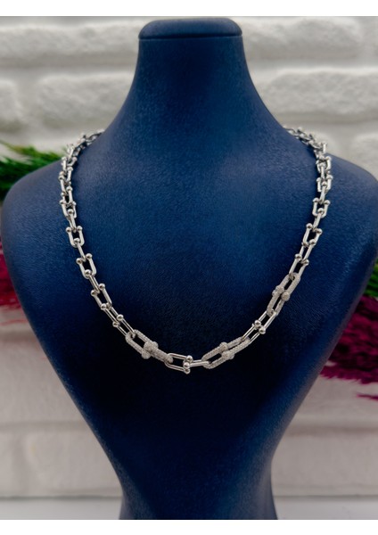 925 Ayar Gümüş Özel Üretim Ataş Modeli Spor Zarif Kadın Kolye fiyatları