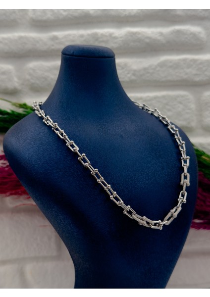 925 Ayar Gümüş Özel Üretim Ataş Modeli Spor Zarif Kadın Kolye modelleri