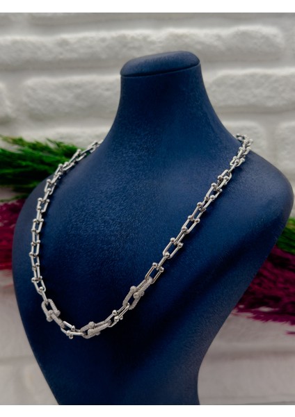 925 Ayar Gümüş Özel Üretim Ataş Modeli Spor Zarif Kadın Kolye fırsatları