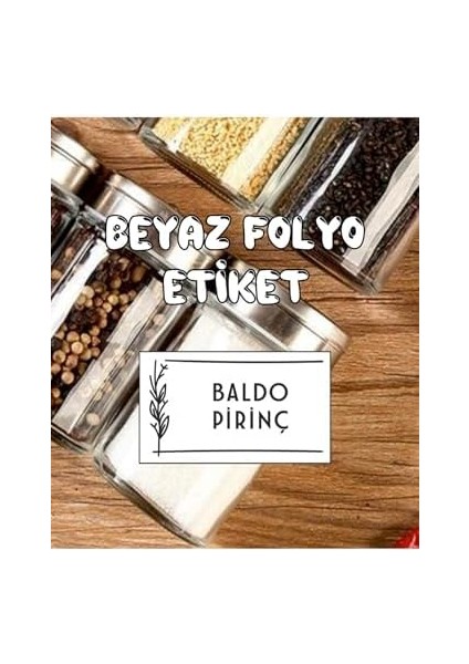 Tasarla 230 Çeşit Beyaz Folyo Kavanoz ve Etiketi - Dayanıklı ve Su Geçirmez fiyatları