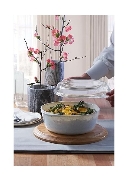 Non-Stick Cam Kapaklı Yuvarlak Tencere, Krem 3150CC, PB-59013-GR fiyatları