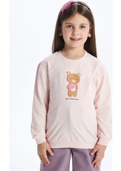 Yeni Sezon Bisiklet Yaka Uzun Kollu Baskılı Kız Bebek Sweatshirt fiyatları