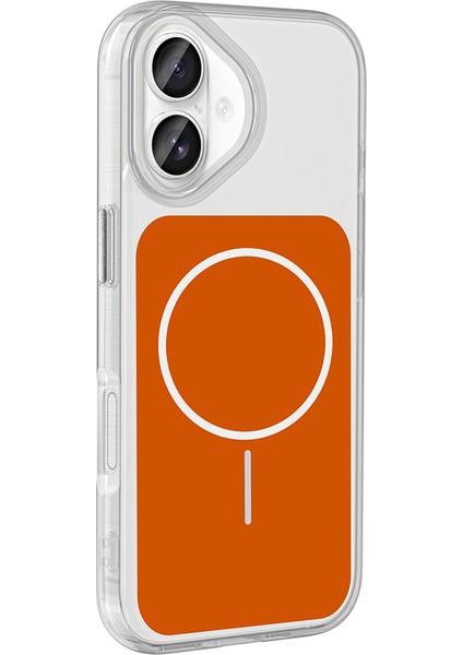 Joie Creatif iPhone 17 Kılıf M-Safe Şarj Özellikli Metal Buton Tasarımlı Zore Ikonik Sert Silikon Kapak - Gri modelleri