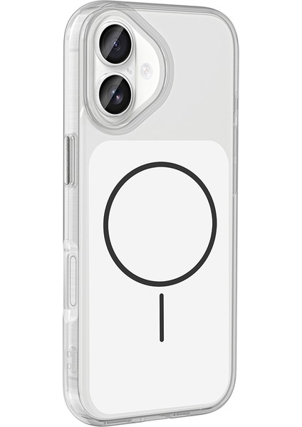 Joie Creatif iPhone 17 Kılıf M-Safe Şarj Özellikli Metal Buton Tasarımlı Zore Ikonik Sert Silikon Kapak - Gri indirimleri