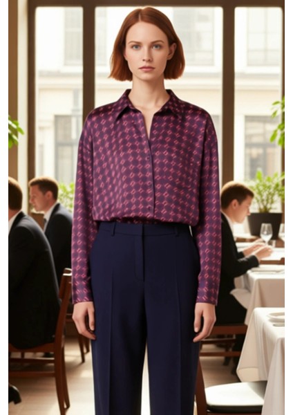 Kadın Oversize Dökümlü Gömlek Saten Dokulu Rahat Kesim Şık Görünüm Gün Boyu Konforlu Kullanım fiyatları