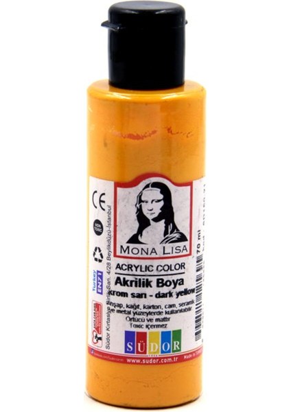 Monalisa Akrilik Boya 70 ml Krom Sarı SD150-21 (12 Adet)