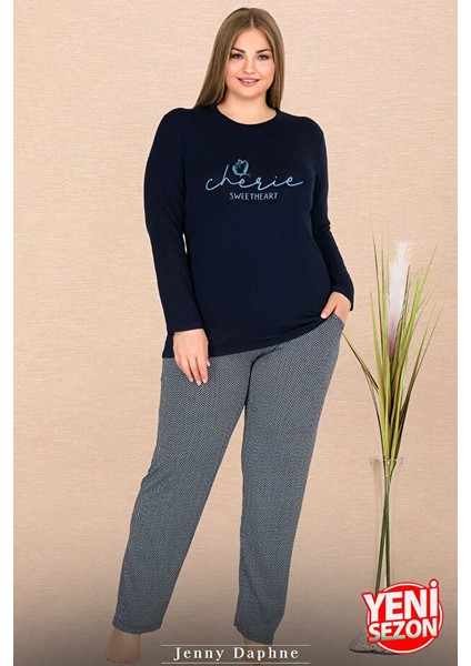 Lady Büyük Beden Gri Yumuşacık Pijama Uzun Kollu Bisiklet Yakalı Viskon Kumaş Pijama Takımı modelleri