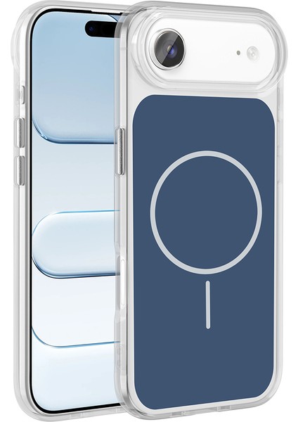 Joie Creatif iPhone 17 Air Kılıf M-Safe Şarj Özellikli Metal Buton Tasarımlı Zore Ikonik Sert Silikon Kapak - Bey fiyatları