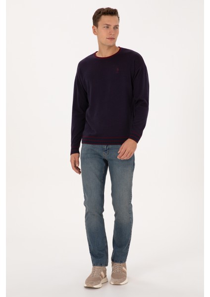 Erkek Lacivert Kazak /triko 50315022-VR033 fırsatları