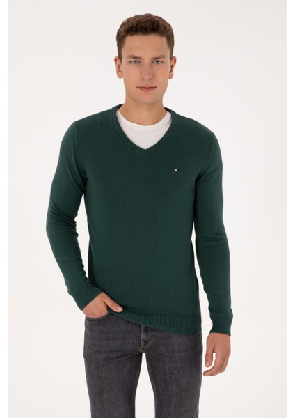 Erkek Koyu Yeşil Kazak /triko 50313668-VR079