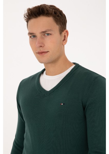 Erkek Koyu Yeşil Kazak /triko 50313668-VR079 fiyatları