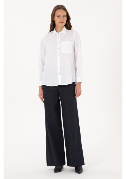 Kadın Beyaz Gömlek Desenli 50308971-VR013 fırsatları