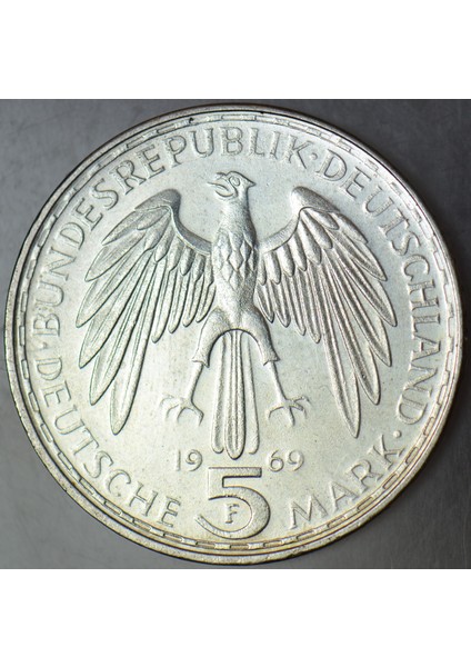 Almanya Gümüş 5 Mark 1969 F. Hatıra 11,2 Gr. Çilaltı+ modelleri