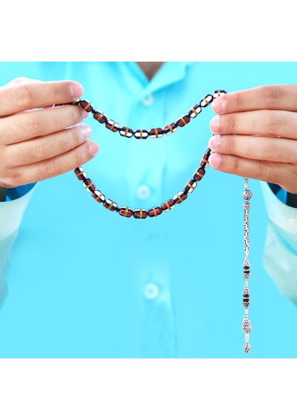 925 Ayar Gümüş Kral Püsküllü Kırmızı Beyaz Mineli Pirinç Sarmal Kapsül Kesim Kuka Tesbih fırsatları