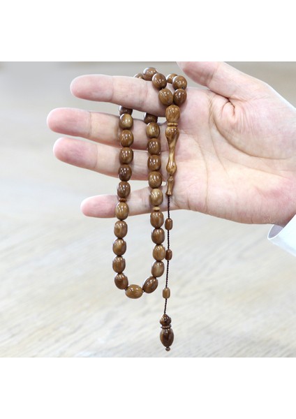 Sistemli Kum Saati Imame Tasarım Tombul Kapsül Kesim Kahverengi Kuka Tesbih modelleri