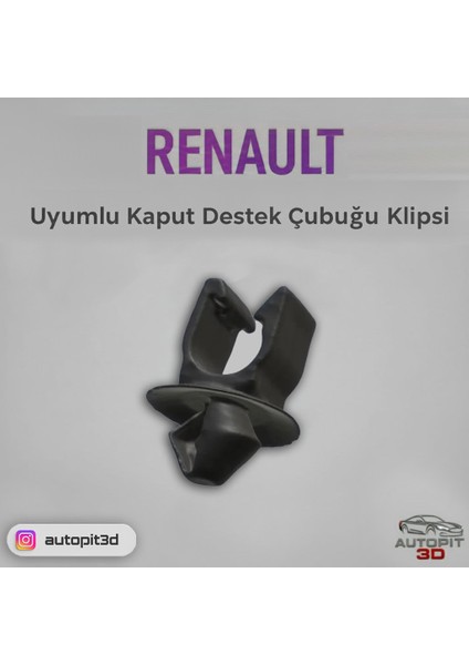 Renault Uyumlu Kaput Destek Çubuğu Klipsi