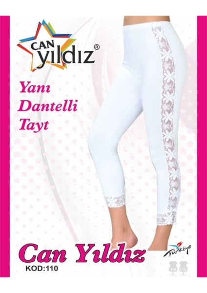 110 Yanı Geniş Dantelli Tayt