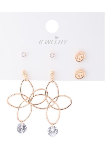 Bijuteri Set Küpe Gold
