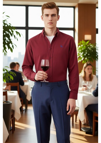 Erkek Oxford Dokuma Nakışlı Gömlek Fonksiyonel Dayanıklı Kaliteli Konforlu Estetik Premium fiyatları